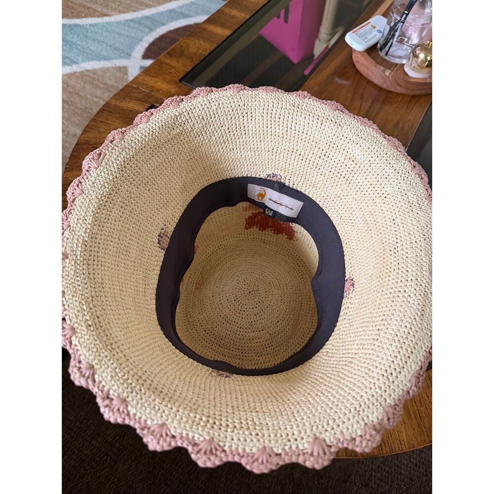 Anthropologie by Freya Fleur Floral Straw Bucket Hat - Picture 7 of 8
